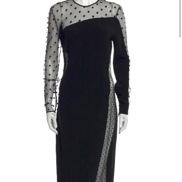 Stella McCartney sheer illusion Black Polka Dot Dress size S